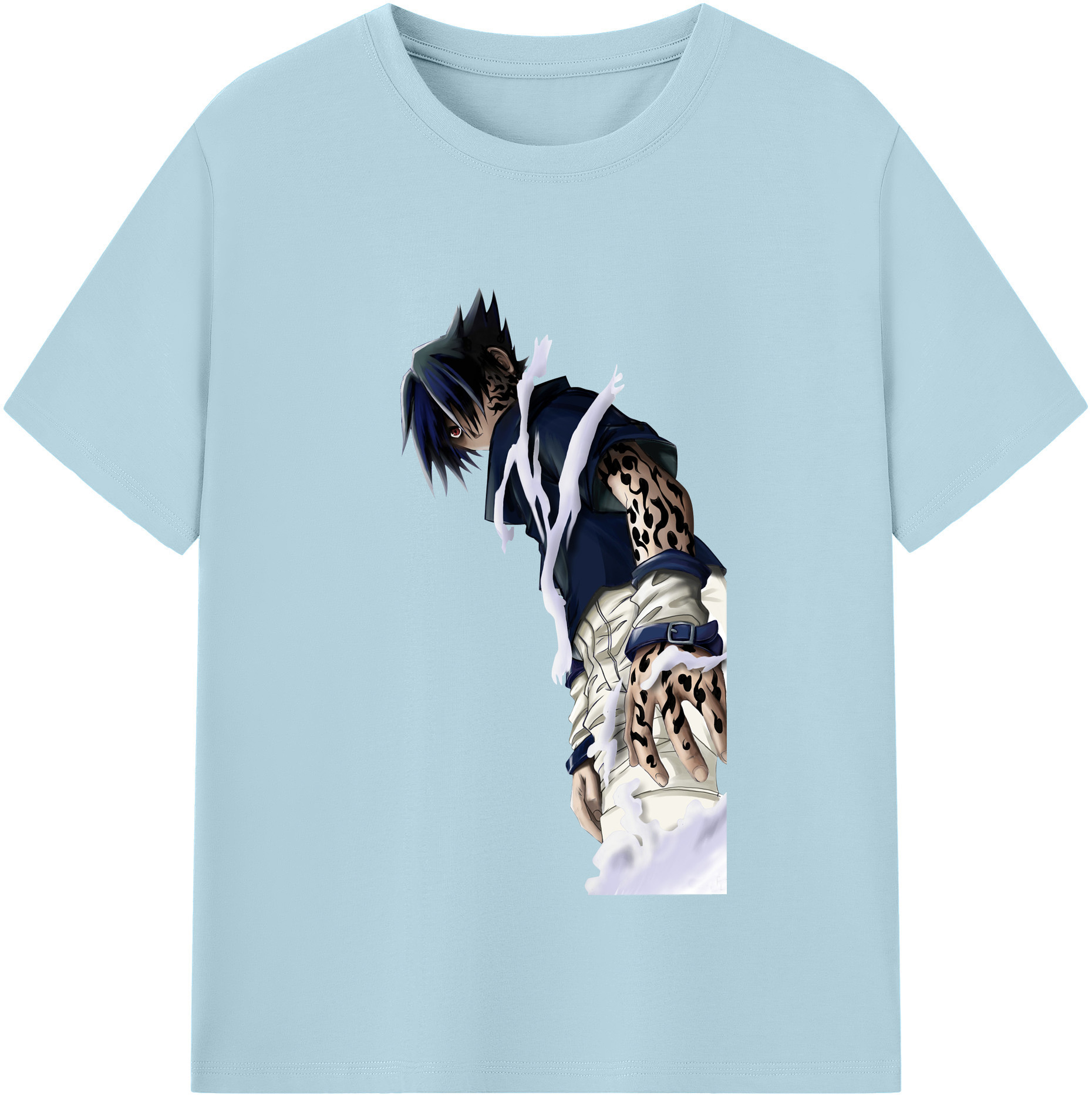 （画像用） NARUTO -ナルト- うちは サスケ Uchiha Sasuke 綿100％半袖Tシャツ（フロントプリント）